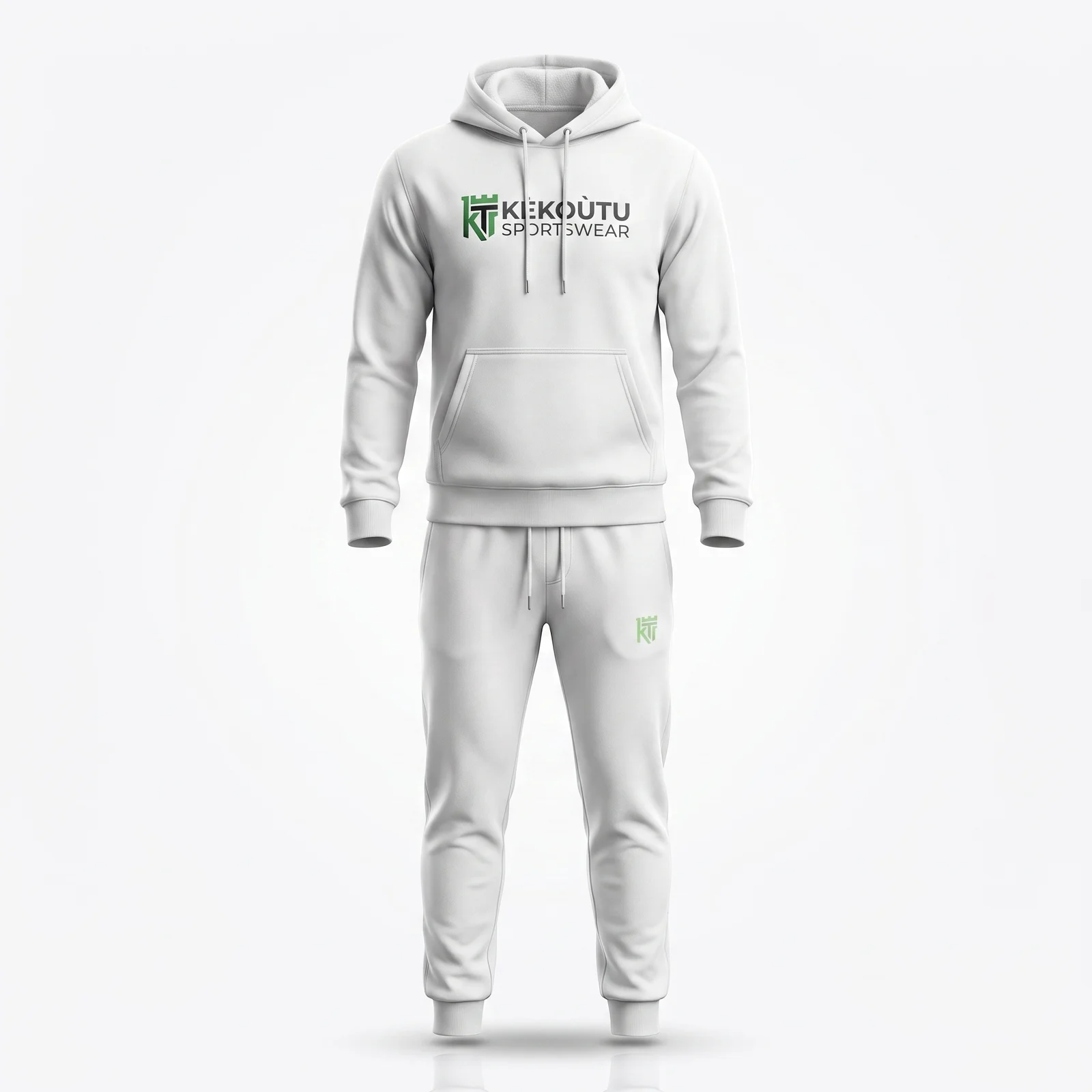 White Tracksuit Set manufactured by Aly Leather Co., Sialkot